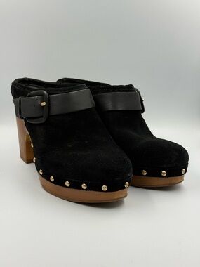 Vince Camuto Black Ceena Heeled Clogs Studs Size 7.5 Date Mobwife